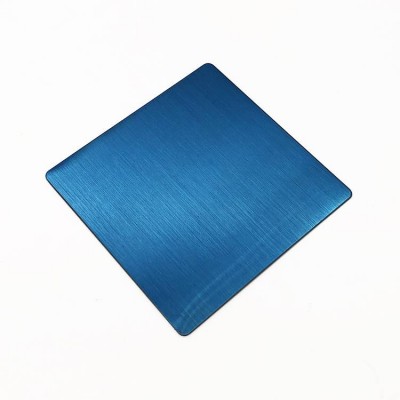 304 316 stainless steel color sheet brushed hairline finish blue metal sheet 4x8 for wall cladding curtain wall decoration